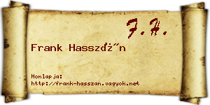 Frank Hasszán névjegykártya